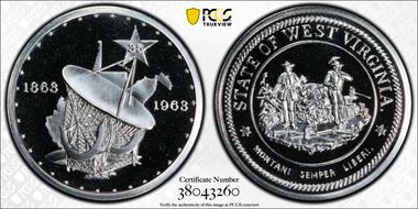 1963 Medal D1963-1b Silver W. Virginia Centennial PR68DCAM