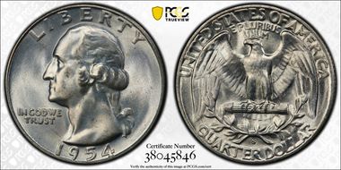 1954-S 25C MS66