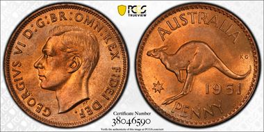 1951-PL (L) 1D KM-43 MS65RD