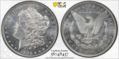 1896 $1 MS65+ PL