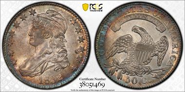 1832 50C Small Letters MS63