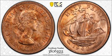 1962 1/2D S-4158 MS64RD