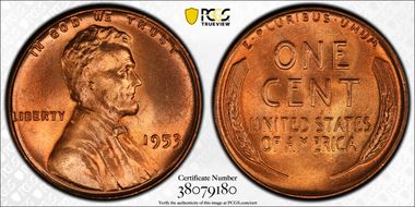1953 1C MS67RD