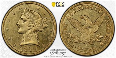 1848-C $5 MS61