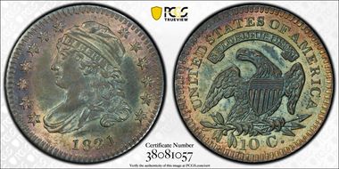 1821 10C Small Date MS66