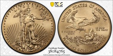 2019 $25 Gold Eagle First Day of Issue MS70