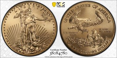 2019 $25 Gold Eagle First Day of Issue MS70