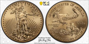 2019 $25 Gold Eagle First Day of Issue MS70