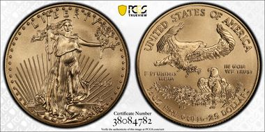 2019 $25 Gold Eagle First Day of Issue MS70