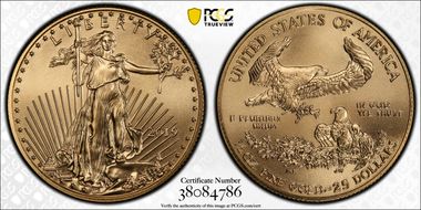 2019 $25 Gold Eagle First Day of Issue MS70