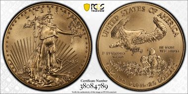 2019 $25 Gold Eagle First Day of Issue MS70