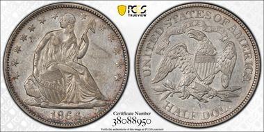 1866 50C WB-7 Motto MPD XF40