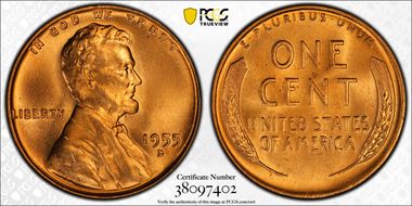 1955-D 1C MS67RD