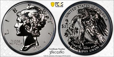 2019-W $25 Palladium, Reverse Proof First Strike PR69