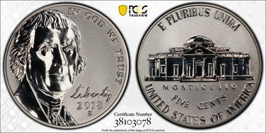 2018-S 5C Reverse Proof  50th Anniversary Set First Strike PR70