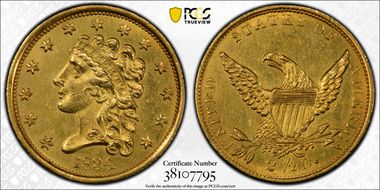 1834 $2.50 Classic MS61
