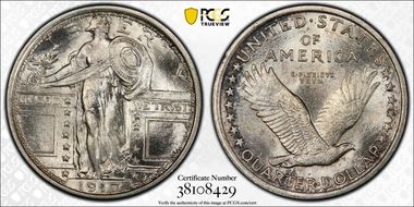 1917 25C Type 1 MS64FH