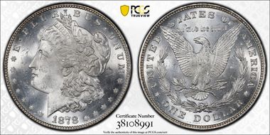 1878 8TF $1 VAM 14 Chip in Ear MS64