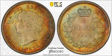 1896 5C WD 9/9-2 Sloping 6 MS66