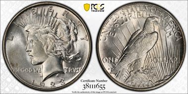 1923-D $1 VAM 1H, "Ponytail" MS63