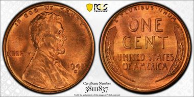 1945-S 1C MS66RD