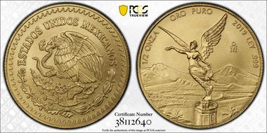 2019-Mo 1/2 oz Libertad Au First Strike MS70