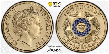 2019-C $2 Police Remembrance Colorized MS67