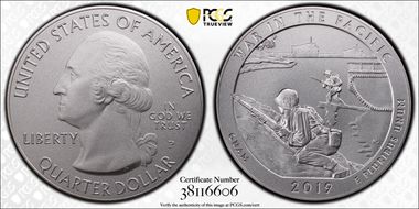 2019-P 25C War in the Pacific NP 5 oz Silver SP69