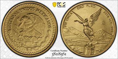 2018-Mo 1/10 oz Libertad Gold MS70