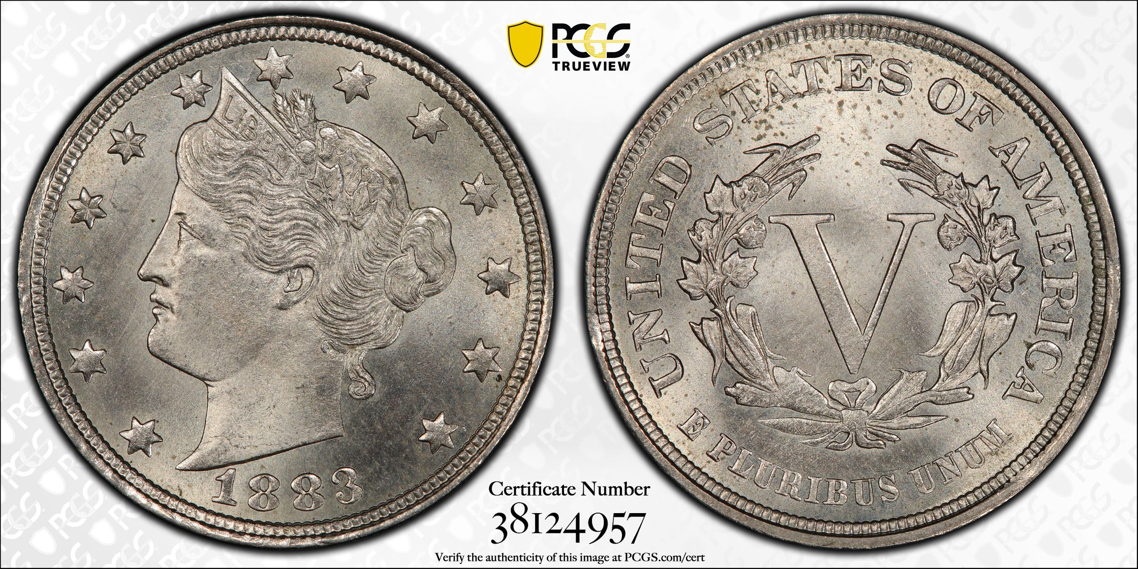 PCGS 钱币信息| 认证编号#38124957 - 1883 The United States of