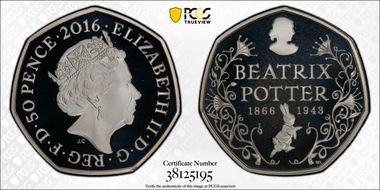 2016 50p S-H33 Beatrix Potter Ag PR68DCAM