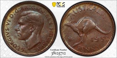 1952 A. (p) 1D London Reverse DDO AU58BN