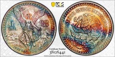 1992-Mo Onza Libertad Ag MS66