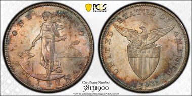 1903-S Peso KM-168  Ag MS62