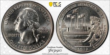 2019-W 25C American Memorial NP MS64