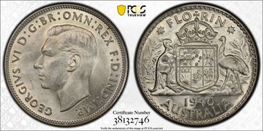 1940(m) Florin KM-40  Ag MS63