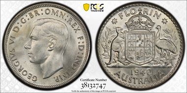 1940(m) Florin KM-40  Ag MS64