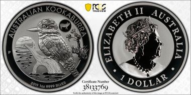 2019-P $1 Kookaburra Ag-Pig Privy MS69