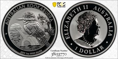 2019-P $1 Kookaburra Ag MS69