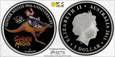2011-P $1 Ginger Meggs PR69DCAM