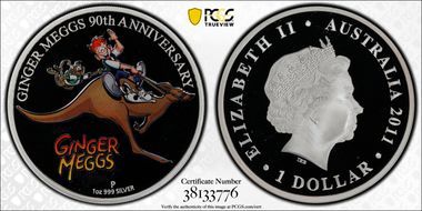 2011-P $1 Ginger Meggs PR68DCAM