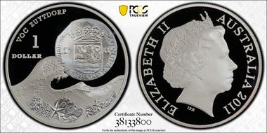 2011 $1 VOC Zuytdorp Shipwreck PR69DCAM