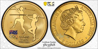 2004 $5 Olympic Games 2000-2004 MS66