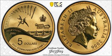 2006 $5 Commonwealth Games Queen's Baton Relay MS68