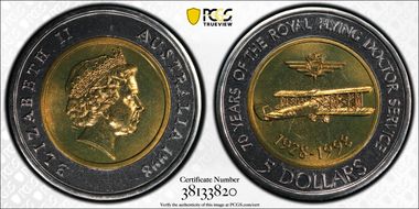 1998 $5 Royal Flying Doctor Service MS67