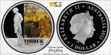 2011-P $1 Tobruk PR70DCAM