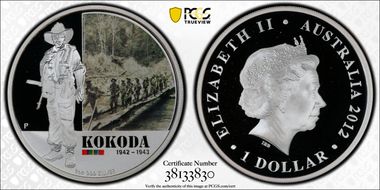 2012-P $1 Kokoda PR69DCAM