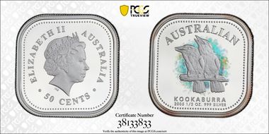 2005-P 50C Kookaburra 1/2oz Ag Colorized PR69DCAM
