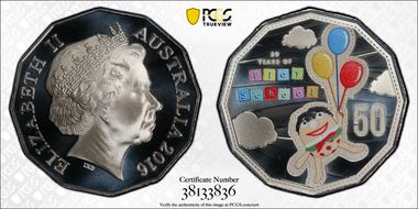 2016 50C Humpty Play School Colorized MS69