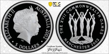 2002 $5 Commonwealth Games PR70DCAM